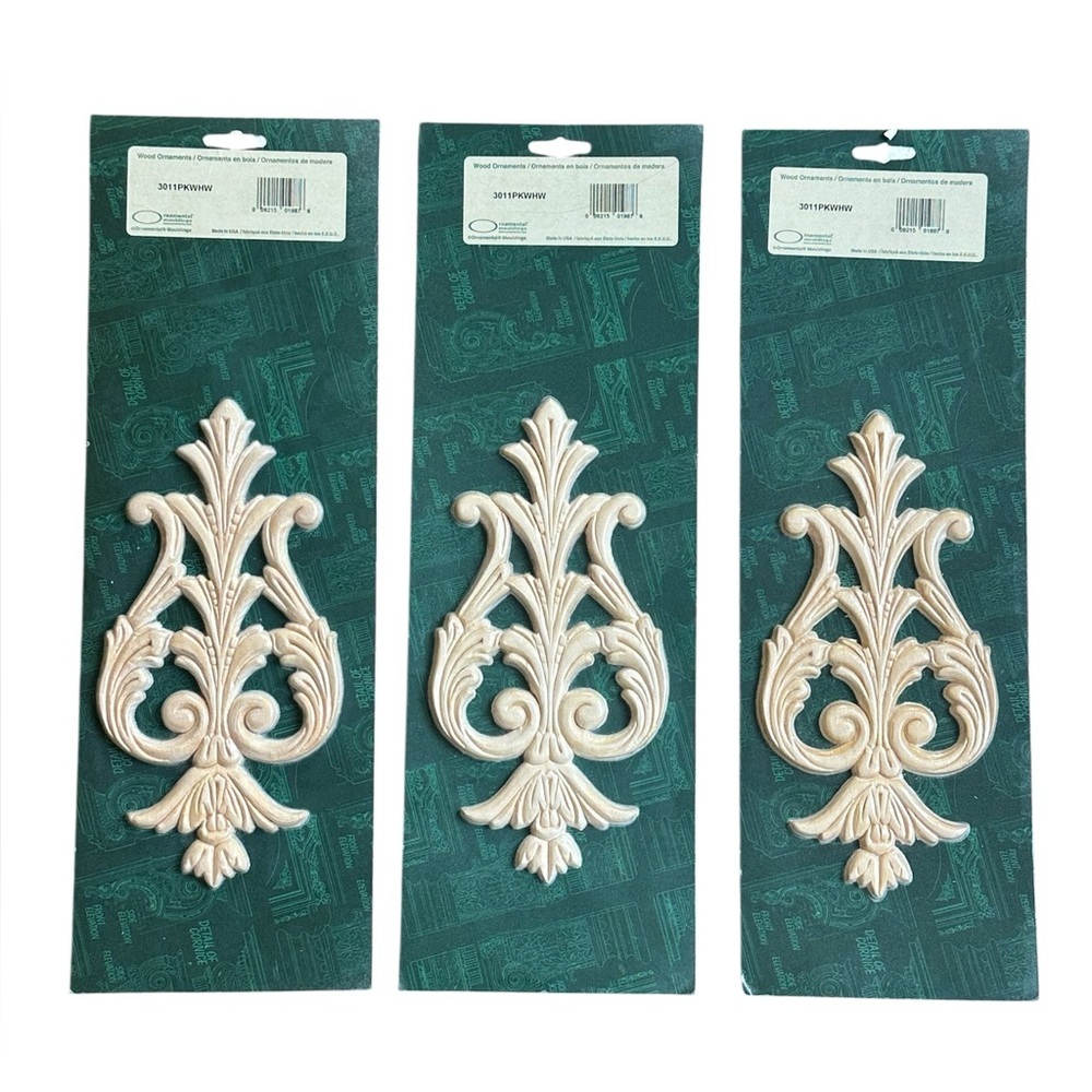 Decorative Wood Appliqué Set of 3 Baroque French Provincial Vintage Decor